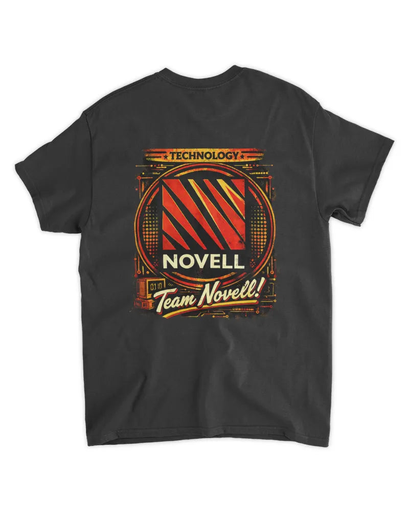 Team Novell Retro IT T-Shirt with retro enterprise networking design on a preshrunk cotton tee