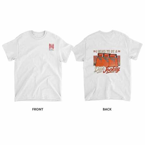 I Used to Be a Disk Jockey T-Shirt shown from the front and back