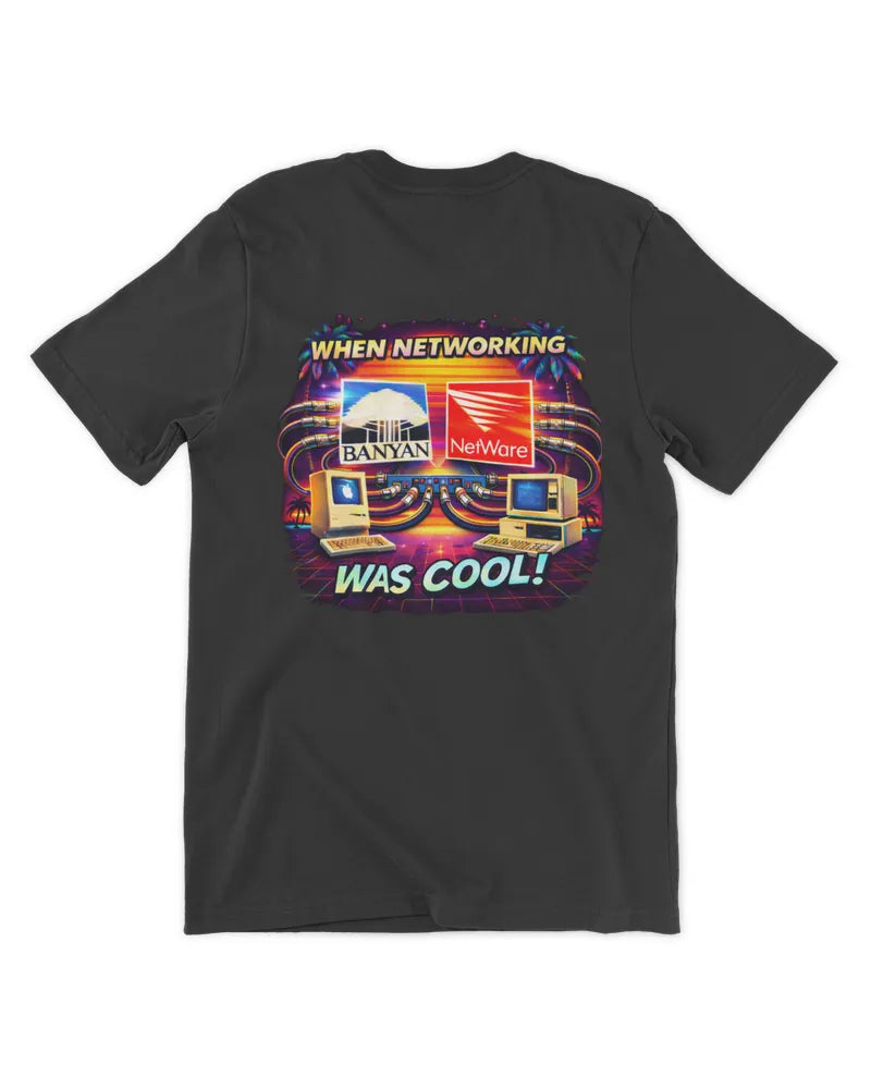 When Networking Was Cool! - Premium T-Shirt - Back Image
