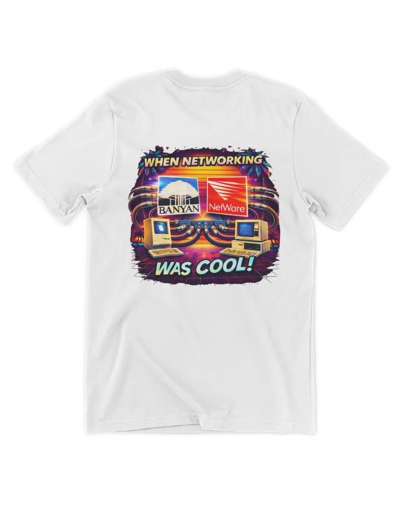 When Networking Was Cool! - Premium T-Shirt - Back Image