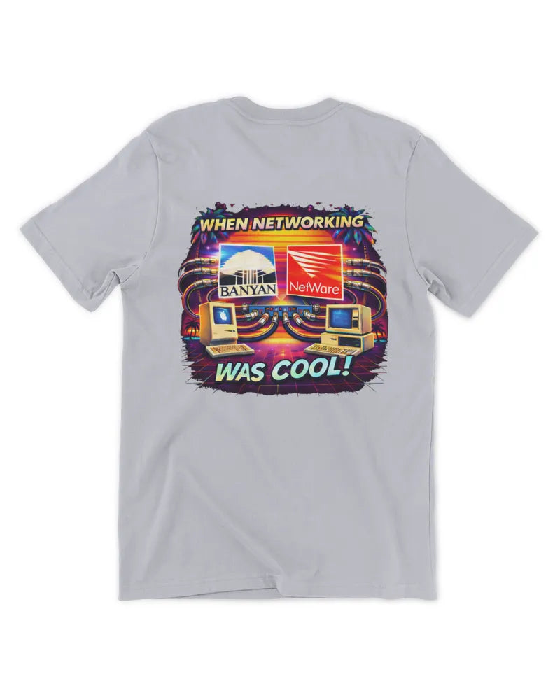 When Networking Was Cool! - Premium T-Shirt - Back Image