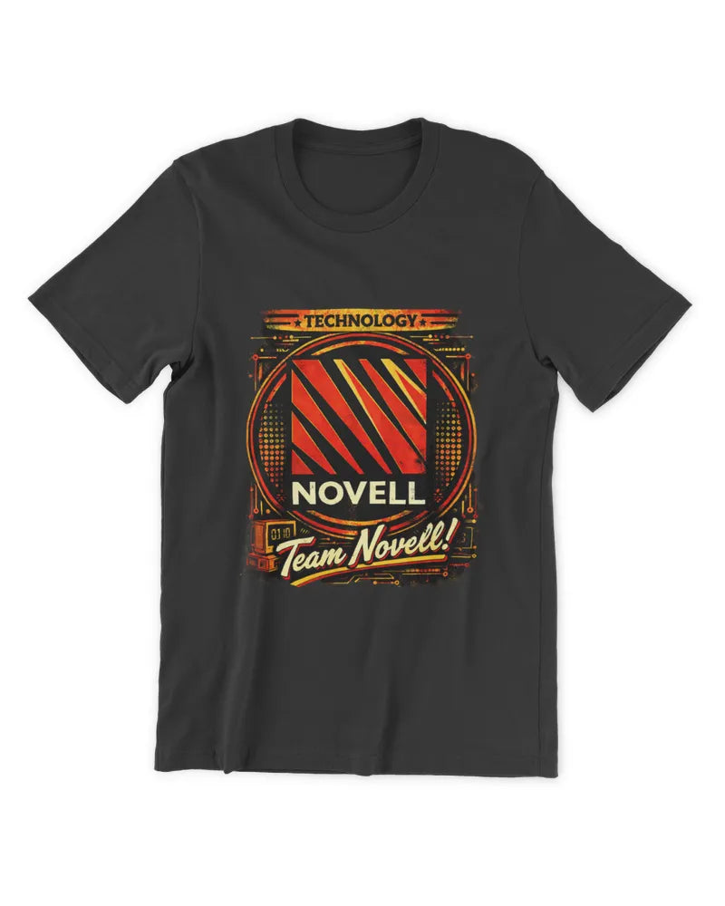 Team Novell Retro IT T-Shirt with retro enterprise networking design on a unisex cotton crew neck tee