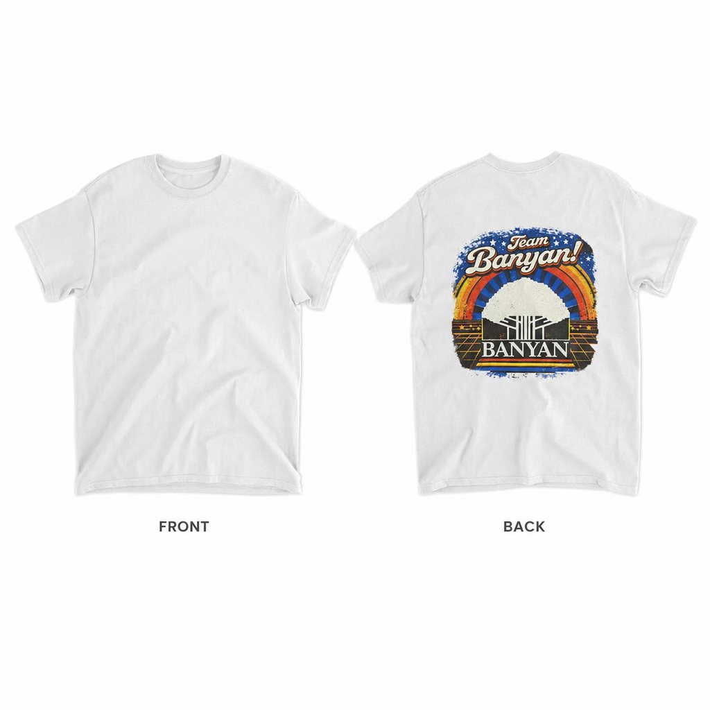 Team Banyan Classic Back-Print T-Shirt shown from the front and back