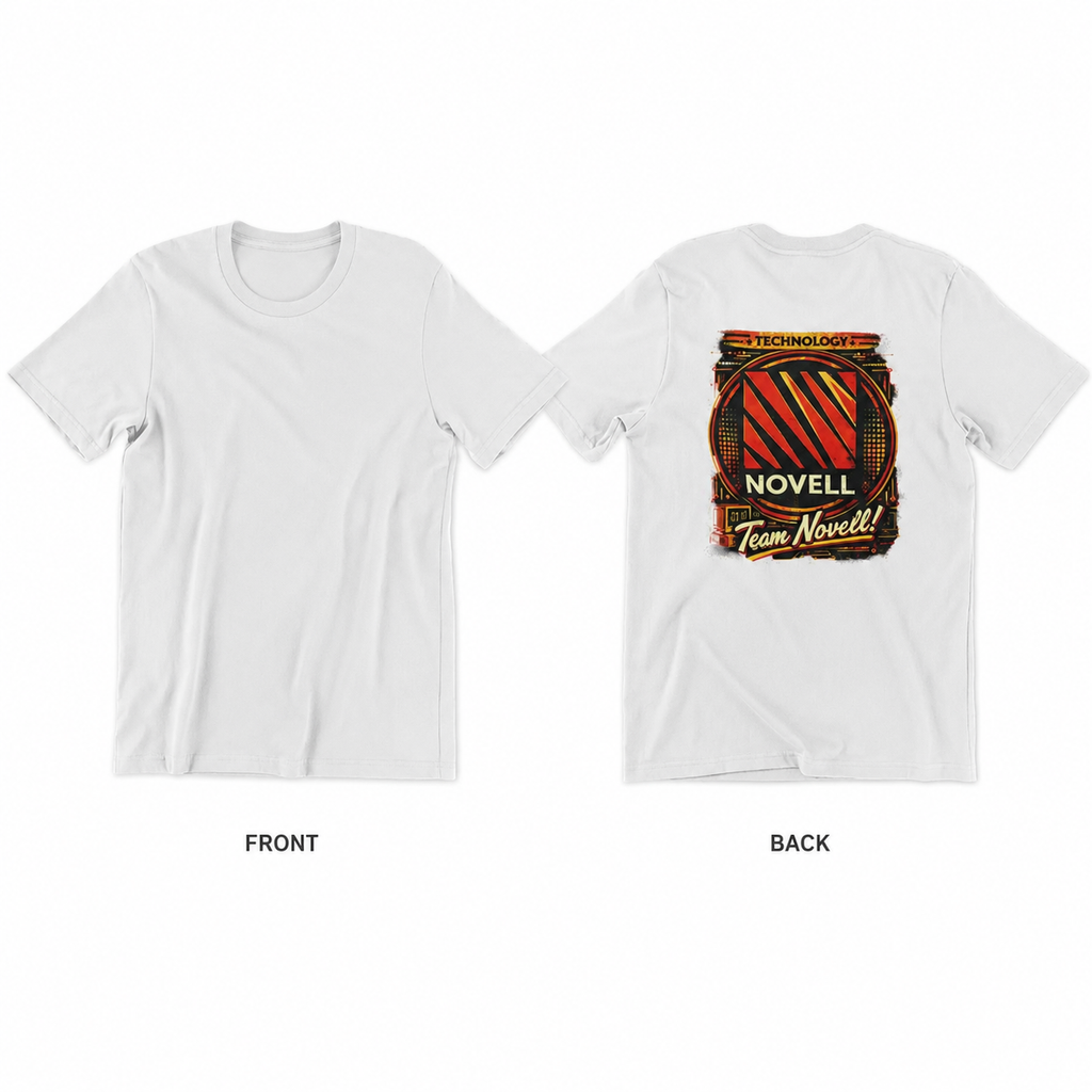 Team Novell Classic Back-Print T-Shirt shown from the front and back